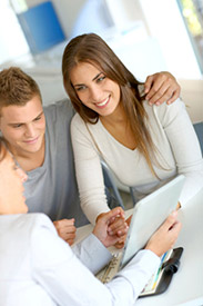 Couple filling out paperwork